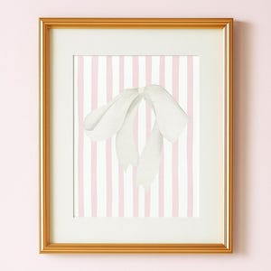 Bow Nursery Print: Pink Vintage Baby Girl Room Decor