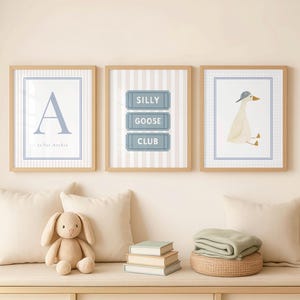 Silly Goose Club-kunstafdrukken – kinderkamerdecoratie, aangepaste naamset