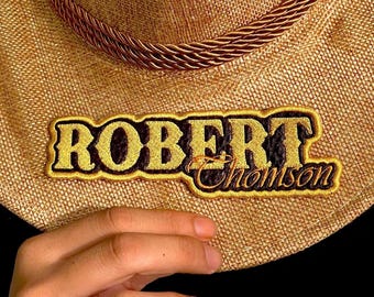 Custom Name Patch Embroidered, Leather Name Patches, Personalized Leather Patch, Sew On/Iron On Patch for Clothes Jackets Backpacks
