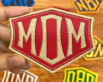Custom Embroidered Leatherette Patch, Personalized Initials, Iron-On