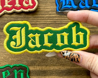 Custom Name Patch Embroidered, Leather Name Patches,.