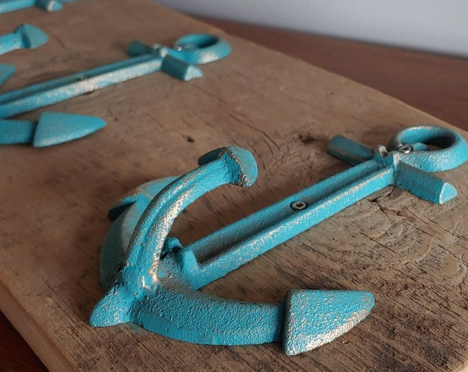 Ship Anchor Wall Hook, Coastal Beach Wall Hooks, Beach Towel Rack, Nautical Anchor Wall Hook, 24"L reclaimed barnwood, Boat/Ship Decor
