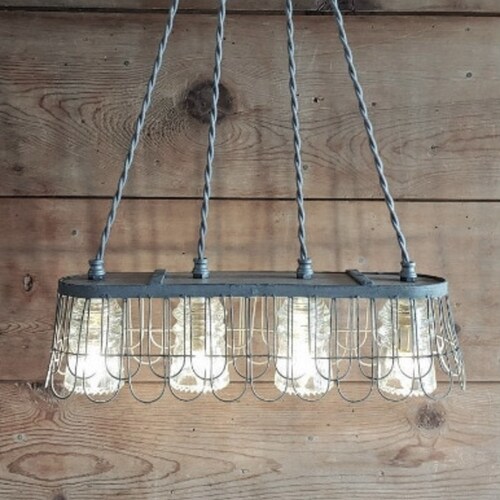 Country Farmhouse Basket Chandelier Basket Ceiling Light - Etsy