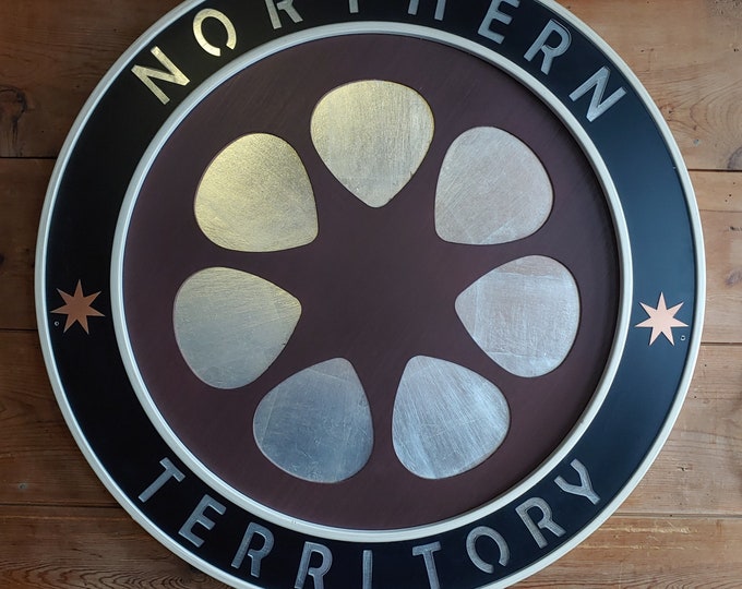 Australia Sign Northern Territory Sign Handmade Round Sign Wall decor 34". Unique Australian Down Under Wall Art, Australian Round Sign