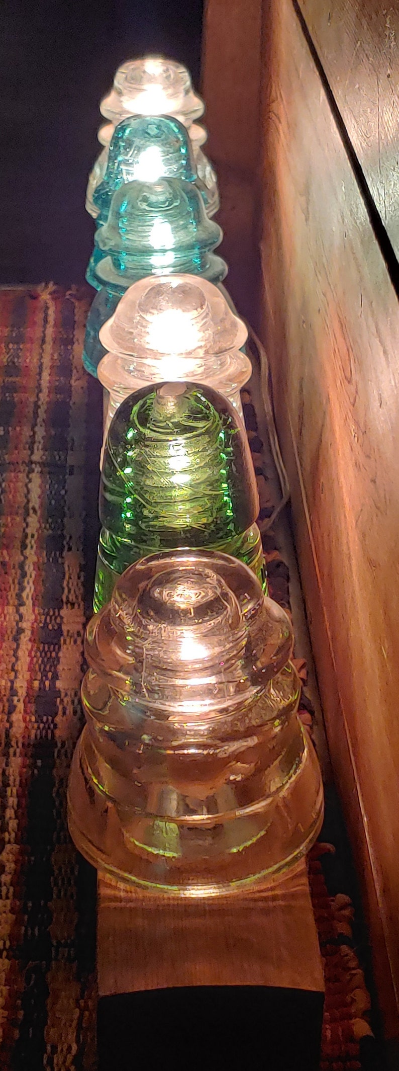 Vintage Glass Insulator Display Light Bar Reclaimed Railroad Etsy
