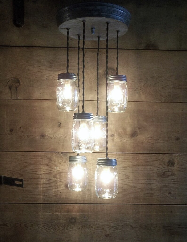 Lamps Lighting Ceiling Fans Star Chandelier 3 Mason Jar