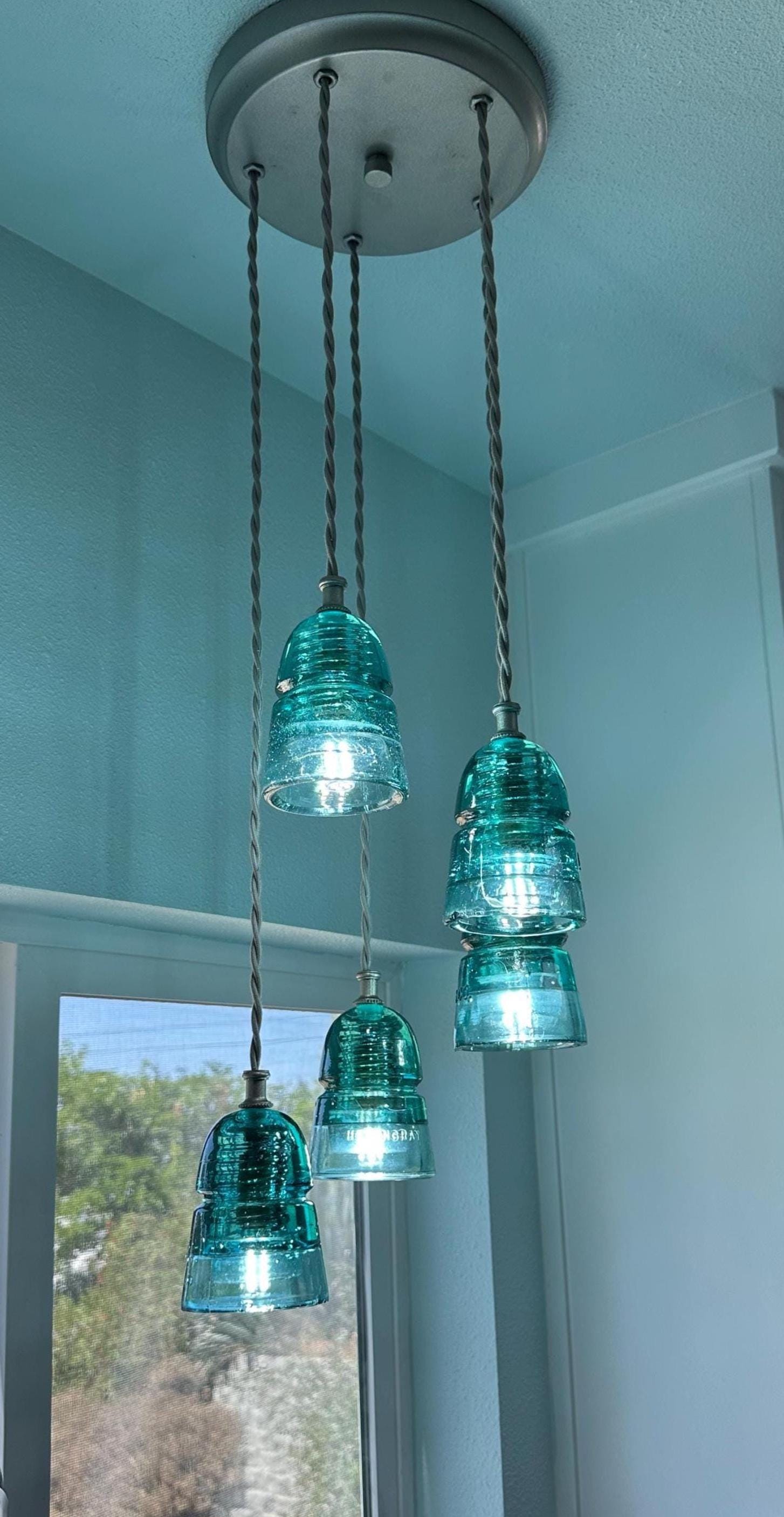 Vintage Glass Insulator Lighting - Etsy