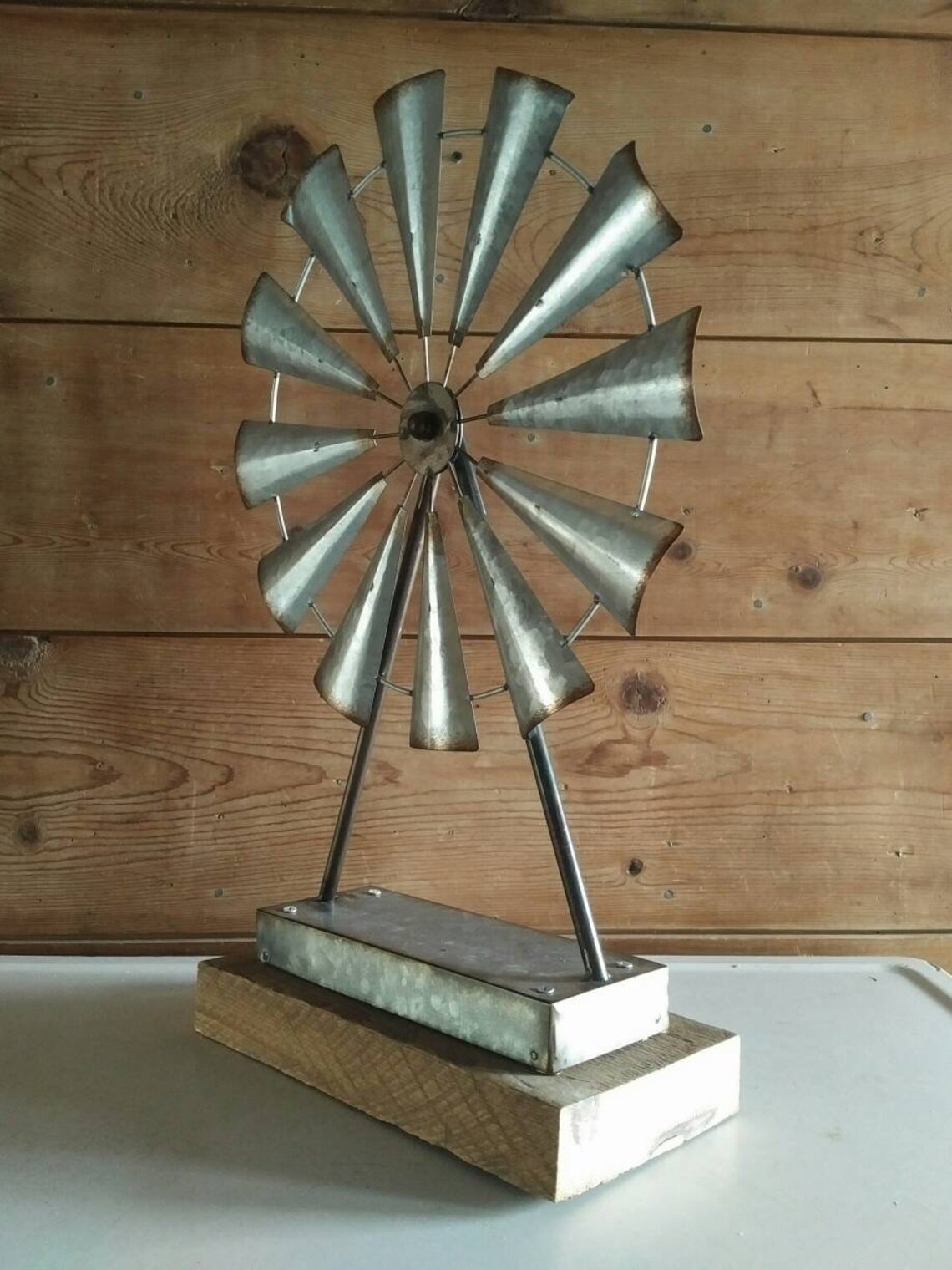 Galvanized Windmill Large Tabletop Windmill Barn Wedding Decor Etsy