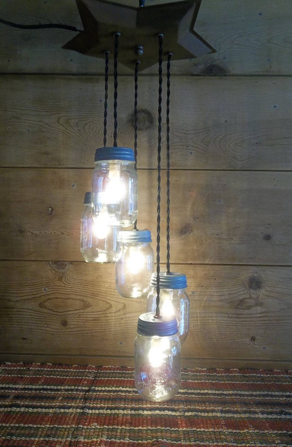 TEXAS Metal Star Light Mason Jar Light Fixture Rustic Farmhouse Chandelier  Texas STAR Flush Mount Light Fixture Americana Fixture U Choose - Etsy