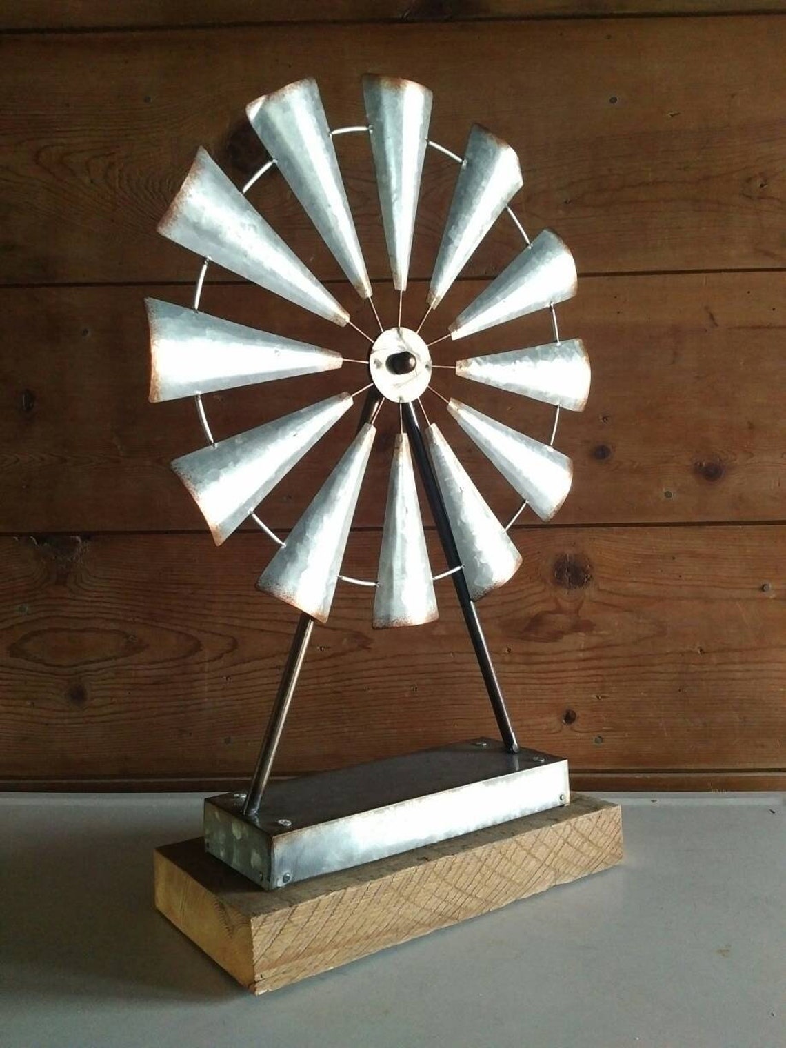 Galvanized Windmill Large Tabletop Windmill Barn Wedding Decor Etsy