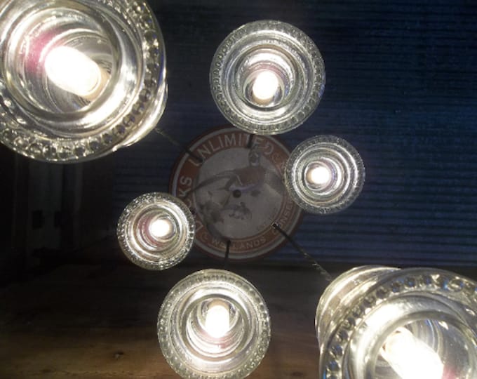 Duck Hunter Light fixture: Glass Insulator or Mason Jar Chandelier you choose
