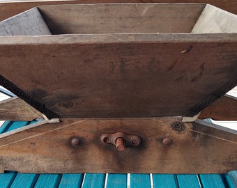 Antique RED CROSS MFG Co. Frut Crusher, Wood Wine Press, Hoosier Grape Crusher, Wood Hopper, Fruit Press