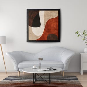 Terracotta Abstract Wall Art Earthy Modern Digital Download Boho Mid-Century Organic Shapes Print Bold Printable Poster Burnt Orange Decor