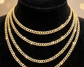18K solid yellow gold Curb Chain necklace (3.9 mm), 26" length, 11.54 gr