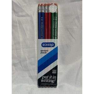 Vintage Eckerd Sealed Multicolor No. 2 Pencils 6 Pack NIP Old Stock