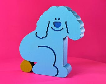 Taking Care of Business - Handmade blue wooden toy