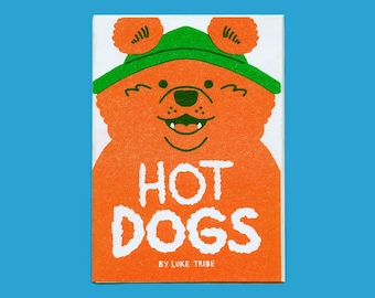 Hot Dogs foldy riso zine