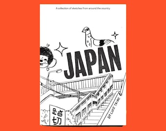 Japan sketches photocopy foldy zine