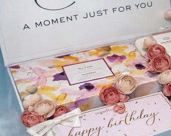 Birthday Gift Box for Women, Self-Care Spa Basket, Personalized Pampering Set