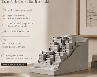 Rokko Housing Cement Model – Tadao Ando Inspired Desk Decor - Etsy