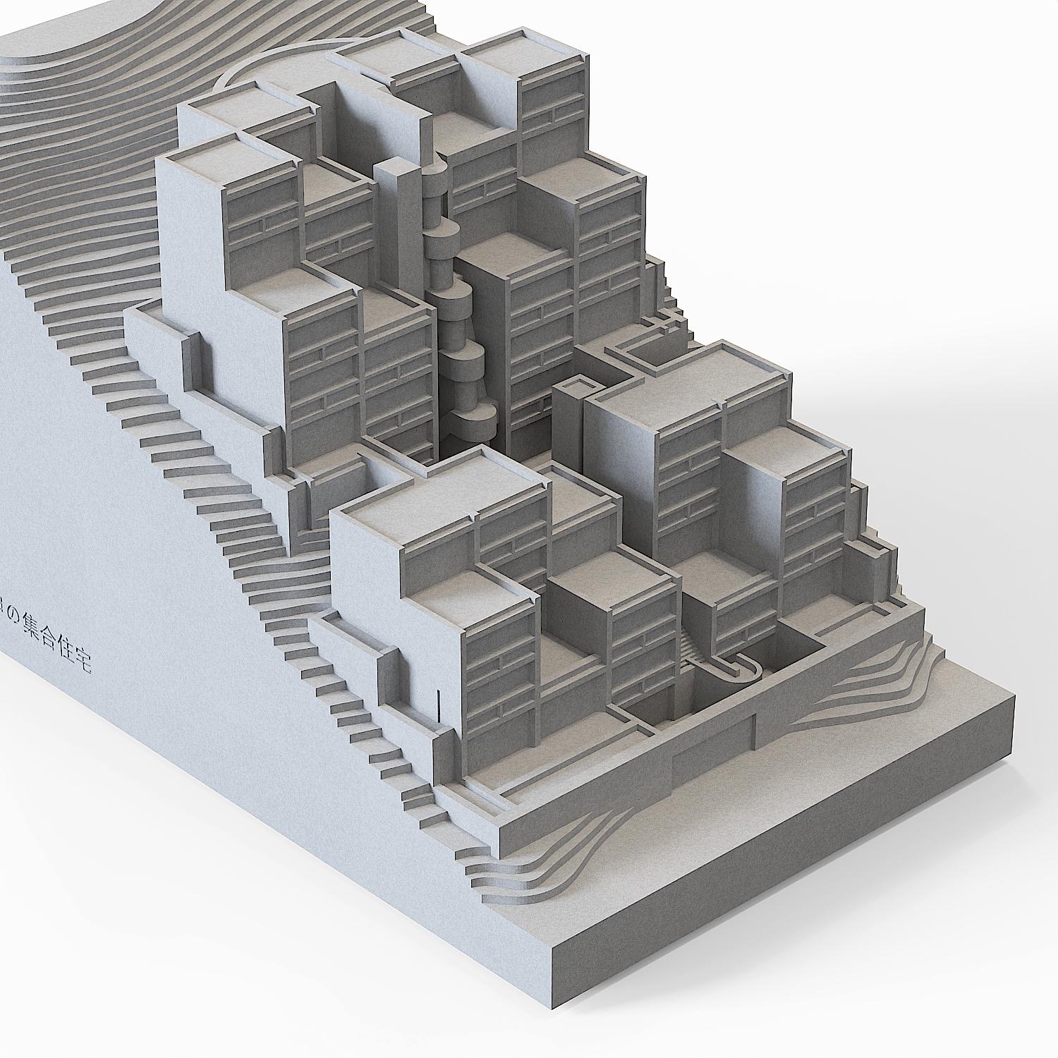 【再販なし！】Tadao Ando Rokko Housing Rokko Housing Cement Model – Tadao Ando Inspired Desk Decor - Etsy