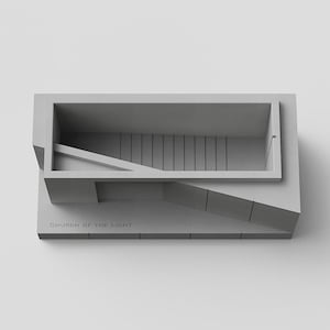 Chiesa della Luce: modello di scultura minimalista in cemento di una chiesa