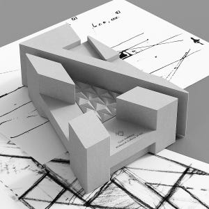 National Gallery of Art - East Building Cement Model – I. M. Pei Inspired Desk Decor