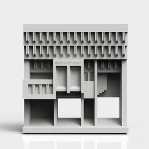 Modello architettonico in cemento ispirato al municipio di Boston – Decorazione moderna per scrivania