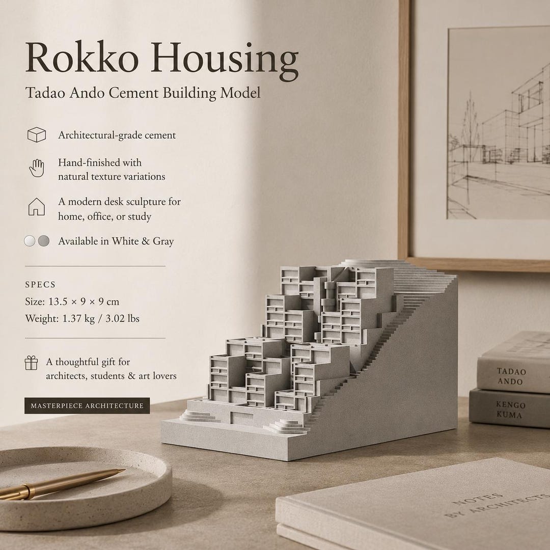 Rokko Housing Cement Model – Tadao Ando Inspired Desk Decor - Etsy