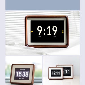 Frame voor iPad, montageframe tablet, tabletframe aan de muur, houten hoes voor iPad, houten tablethoes, standaard voor iPad, bureau of muur