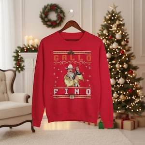 Gallo Fino Ugly Christmas Sweatshirt, Latin Cultural Pride Jumper
