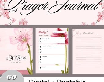 Prayer Journal Daily Christian Journal for Women Bible Verse Tracker, Guided Prayer Prompts, & Notes  Floral Faith Planner Digital Download