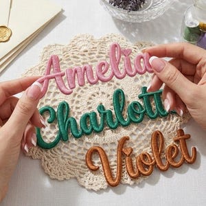 Parche personalizado bordado en 3D con nombre, aplique termoadhesivo personalizado para chaquetas y mochilas, etiqueta con letra en relieve, para proyectos de bricolaje.