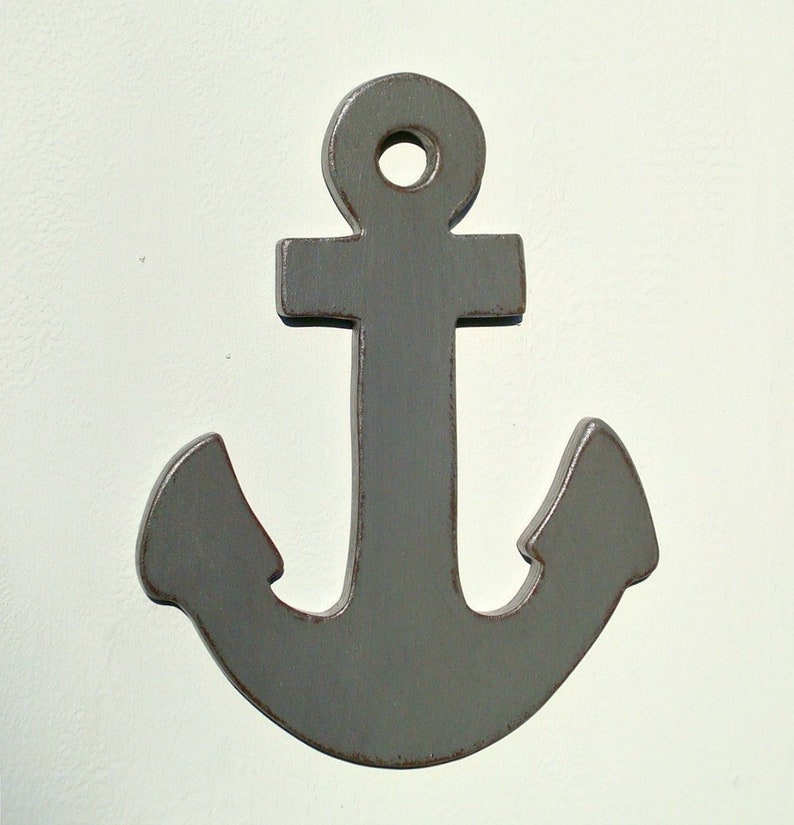 wood anchor nautical art image 3