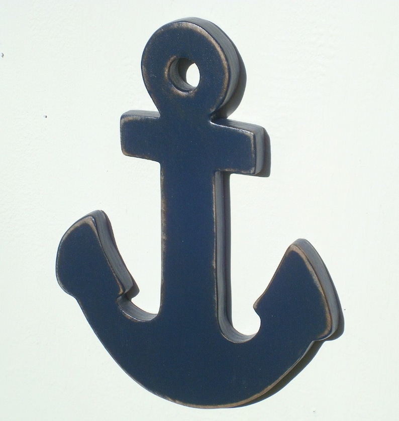 wood anchor nautical art image 1