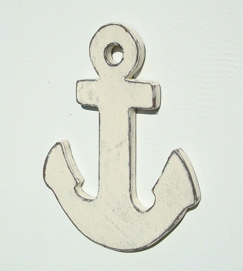 wood anchor nautical art image 4