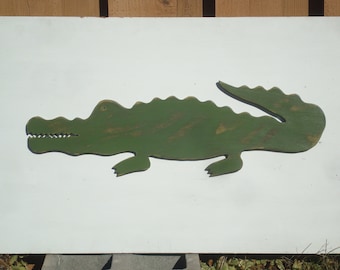 Extra Large wooden alligator wall art
