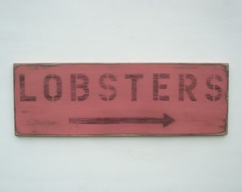 LOBSTERS wood wall art sign