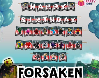 Forsaken Happy Birthday Banner | Printable Party Decoration | Instant Download 18x22cm