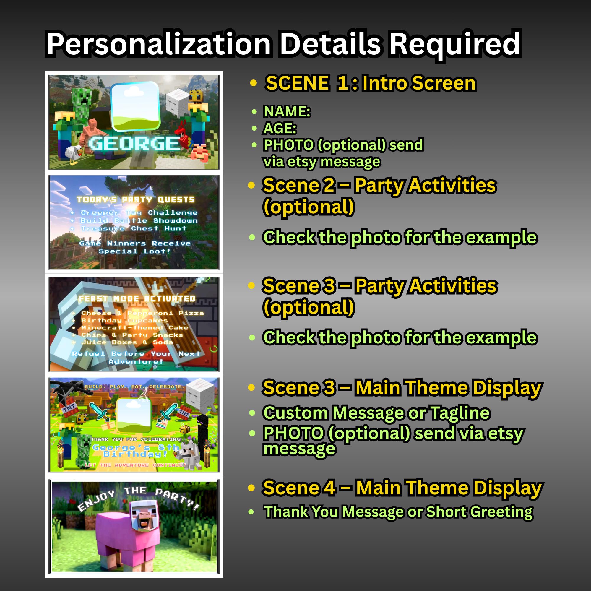 Minecraft Video Backdrop Minecraft Video Backdrop | Ender Dragon Birthday Party TV Background ...