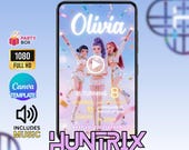Kpop Demon Hunters Golden Birthday Video Invitation | Editable Canva Video Invite