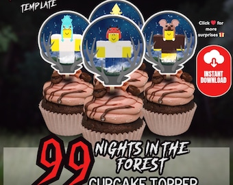 99 Nights in the Forest Cupcake Toppers | Gamer Birthday Party (Digital Download)