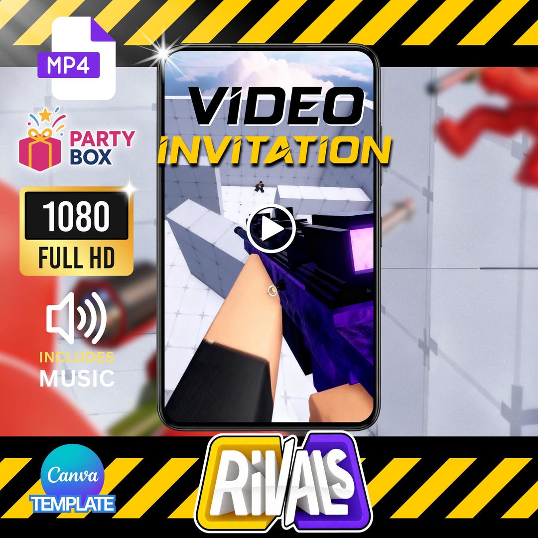 Roblox Rivals Video Invitation | Animated Birthday Invite MP4 ...
