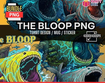 The Bloop PNG Bundle: Mythical Sea Creature Digital Art (4000x4000px)