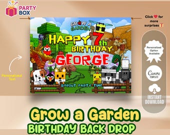 Grow a Garden Birthday Backdrop: Editable Party Decor (Digital Download)