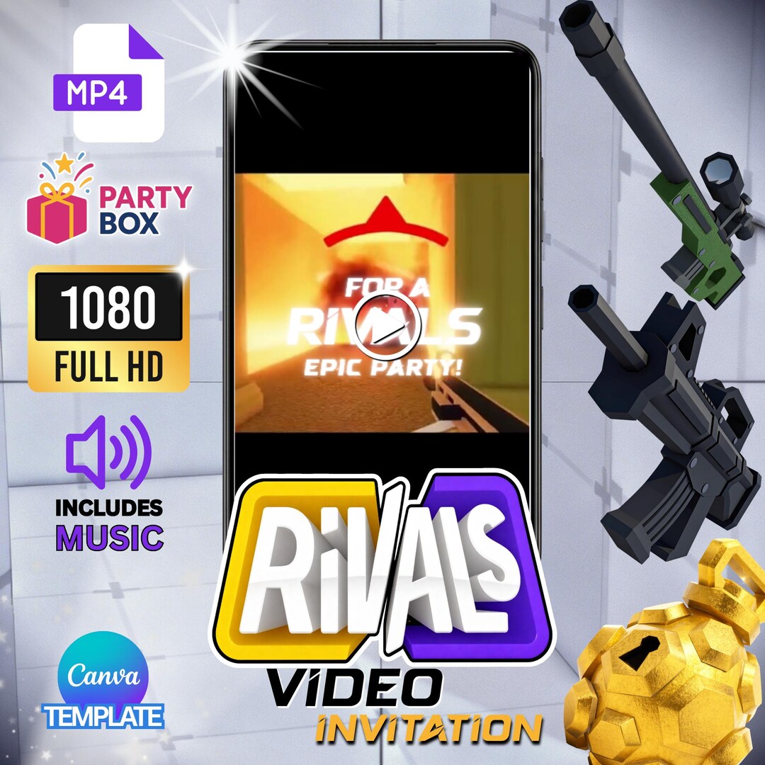 Roblox Rivals Video Invitation | Animated Birthday Invite MP4 ...