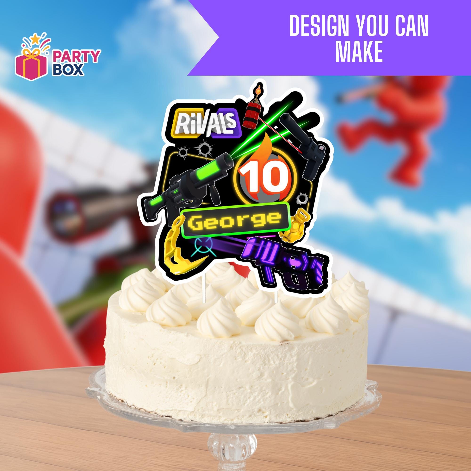 Roblox Rivals Cake Topper | Gamer Birthday Party, Blaster Theme (canva ...