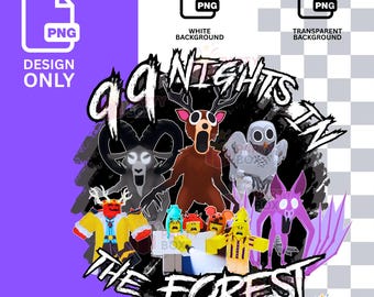 Bundle Roblox 99 Nights in the forest PNG | Sublimation | Sticker Print | Instant Download