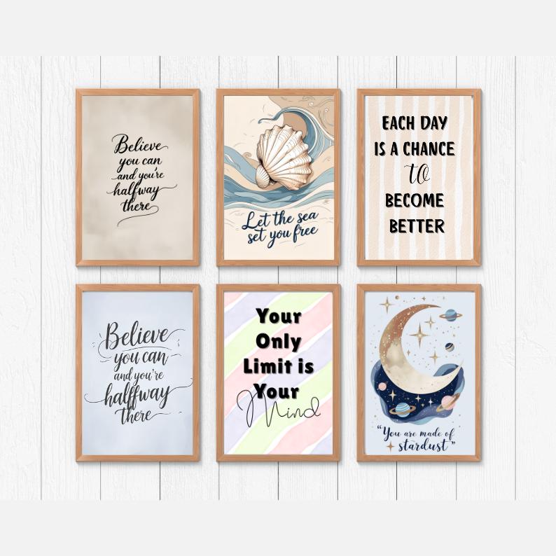 Inspirational Quote Art Prints: Motivational Home Office Decor (Digital Download)
