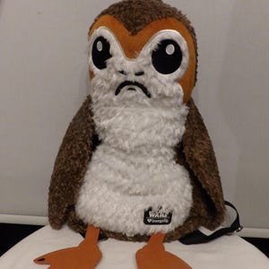 Star Wars Porg Backpack - Brown, White, Orange Bioworld Star Wars Porg Sherpa Mini Backpack | eBay main image 2